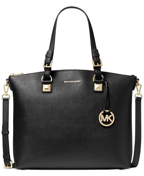 michael michael kors karla large multi-function tote black|NWOT Michael Kors Karla large black leather tote multi function.